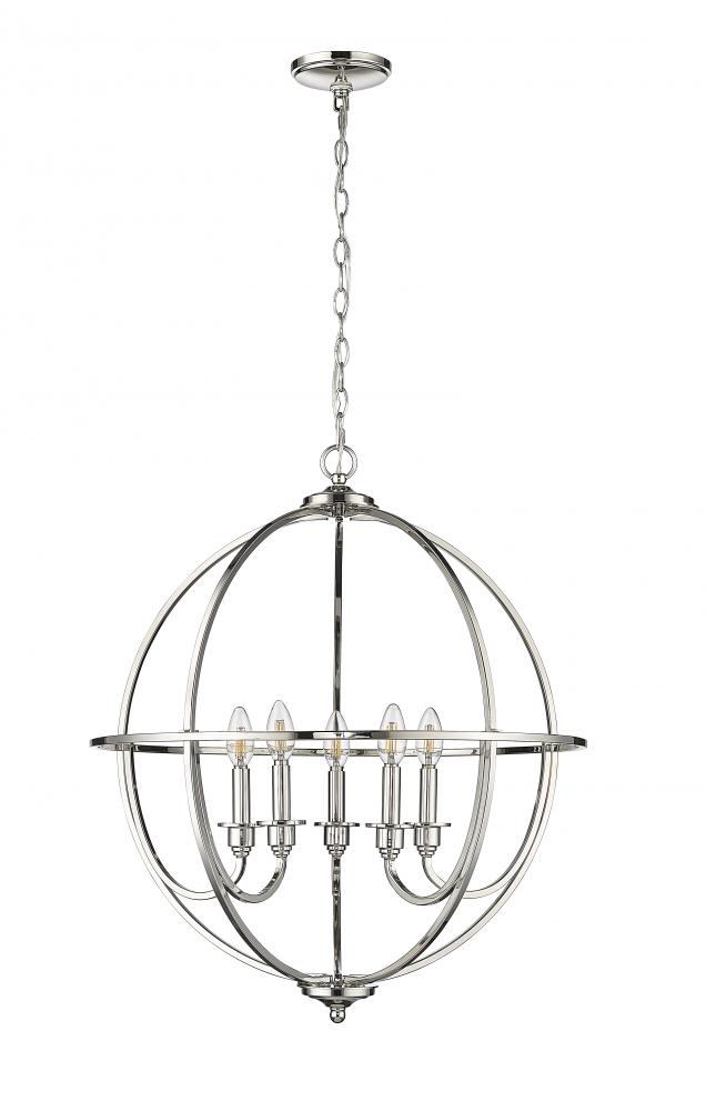 Artemis 5-Light Chandelier Ceiling Light Polished Nickel