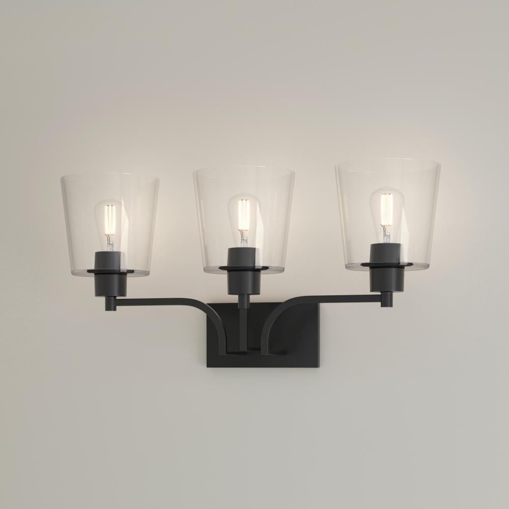 Evalon 3-Light Vanity Matte Black