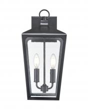 Millennium 7912-PBK - Brooks 2-Light Outdoor Wall Sconce Powder Coated Black