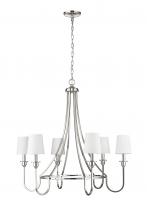 Millennium 12206-PN - Artemis 6-Light Chandelier Ceiling Light Polished Nickel