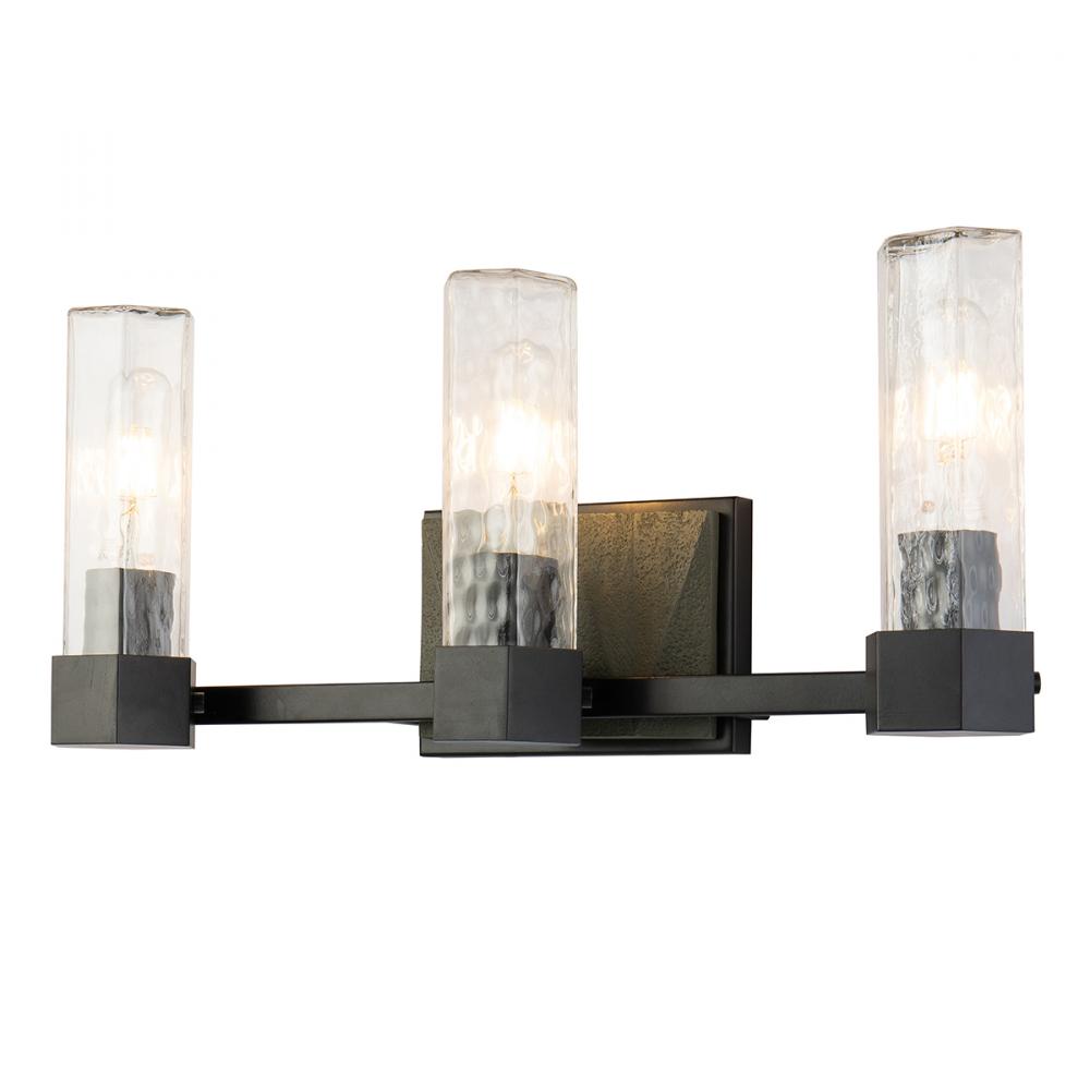 Novarre 3 Light Bath Vanity Light In Grey And Black