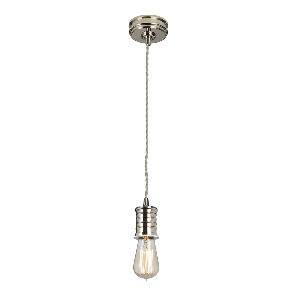 Douille Polished Nickel Rustic Industrial Pendant