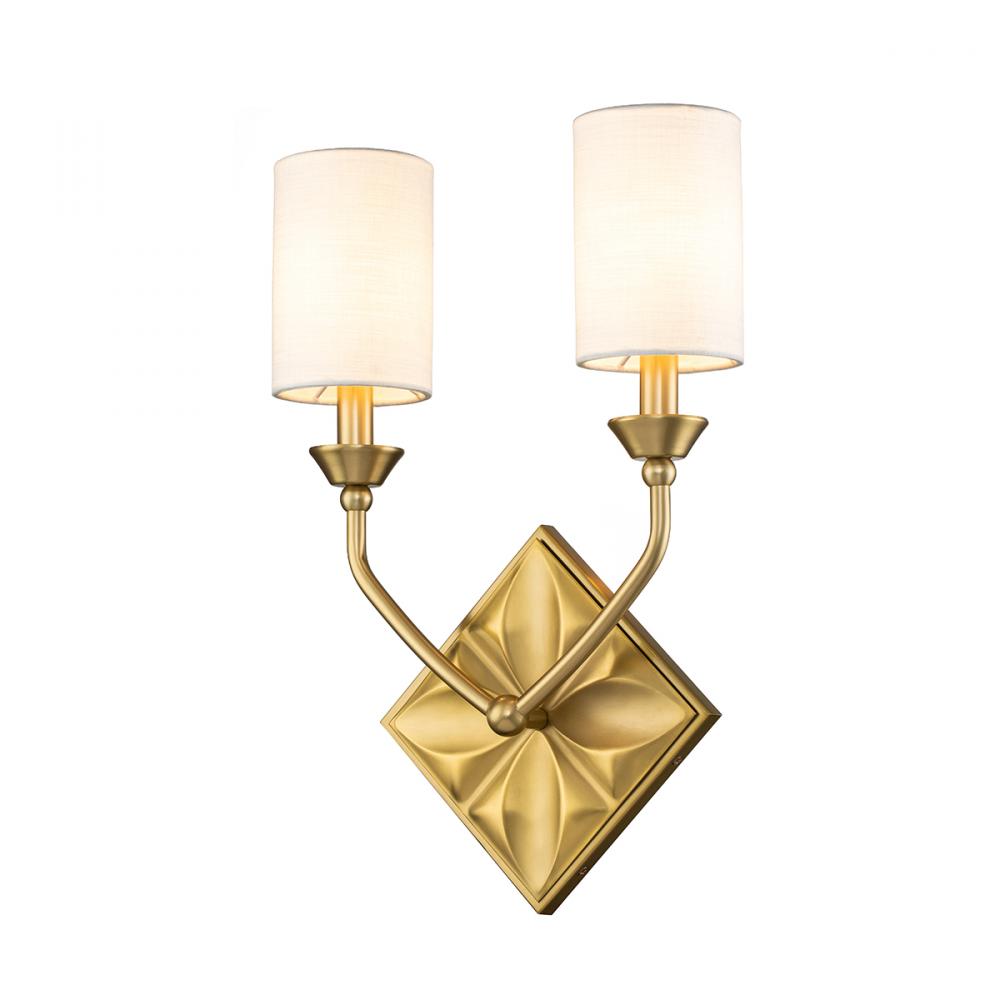 Epsilon 2 Light Sconce in Aged Brass