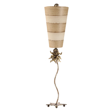 Lucas McKearn TA1006 - Anemone Lucas Mckearn Tall Buffet Table Lamp With Striped Shade Gold and Silver