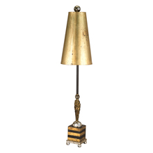 Lucas McKearn TA1008 - Lucas McKearn Noma Luxe Buffet Table Lamp Black & Gold Stripes