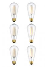  ST18LED103-6PK - LED 3000K filament 6 watts 600 lumens ST18 light bulb