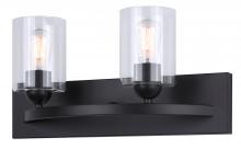 Canarm IVL370A02BK-CL - Hampton 2 Light Vanity, Black Finish