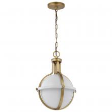 Nuvo 60/7664 - Lincoln; 1 Light Medium Pendant; Medium Base; 60 Watt; Matte White Finish; White Opal Glass