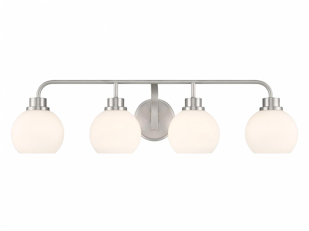 4-Light Bathroom Vanity Light in Brushed Nickel