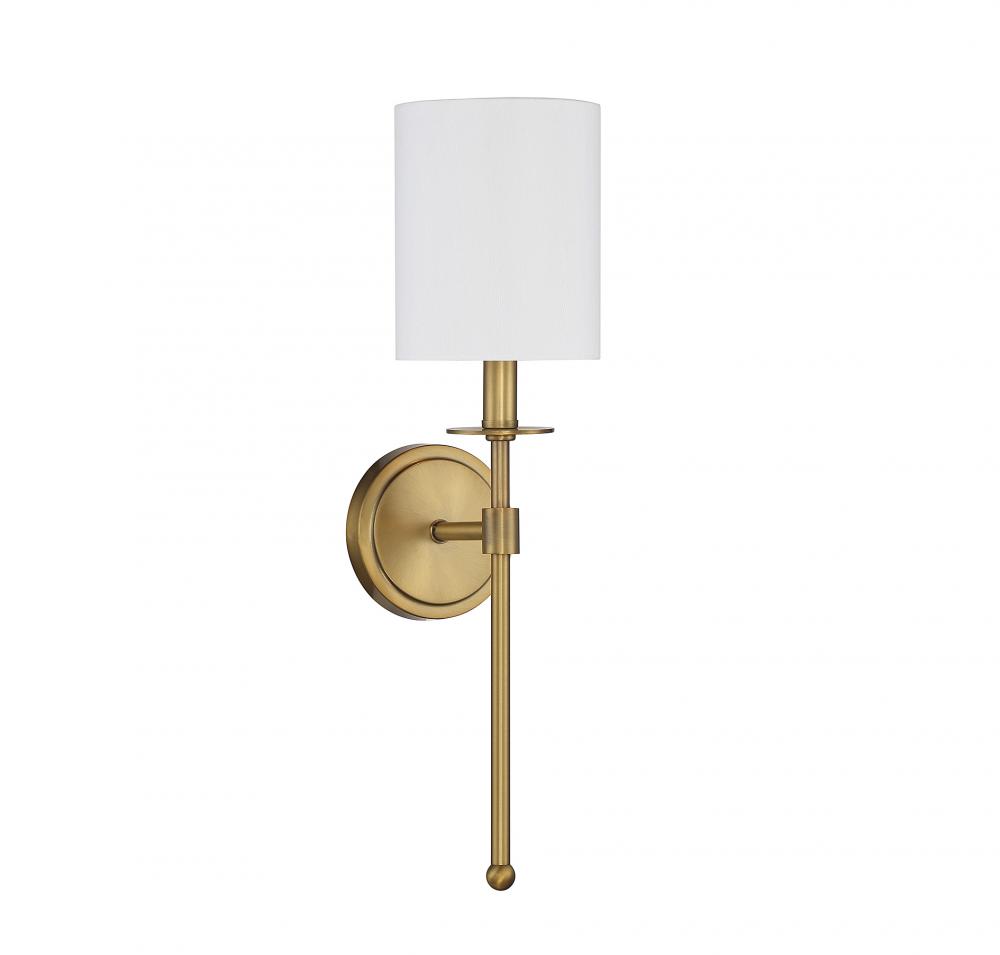 1-Light Wall Sconce in Natural Brass