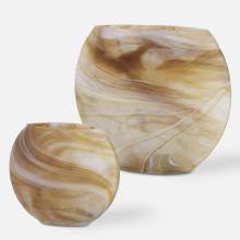 Uttermost 18070 - Fusion Swirled Caramel & Ivory Vases, Set/2